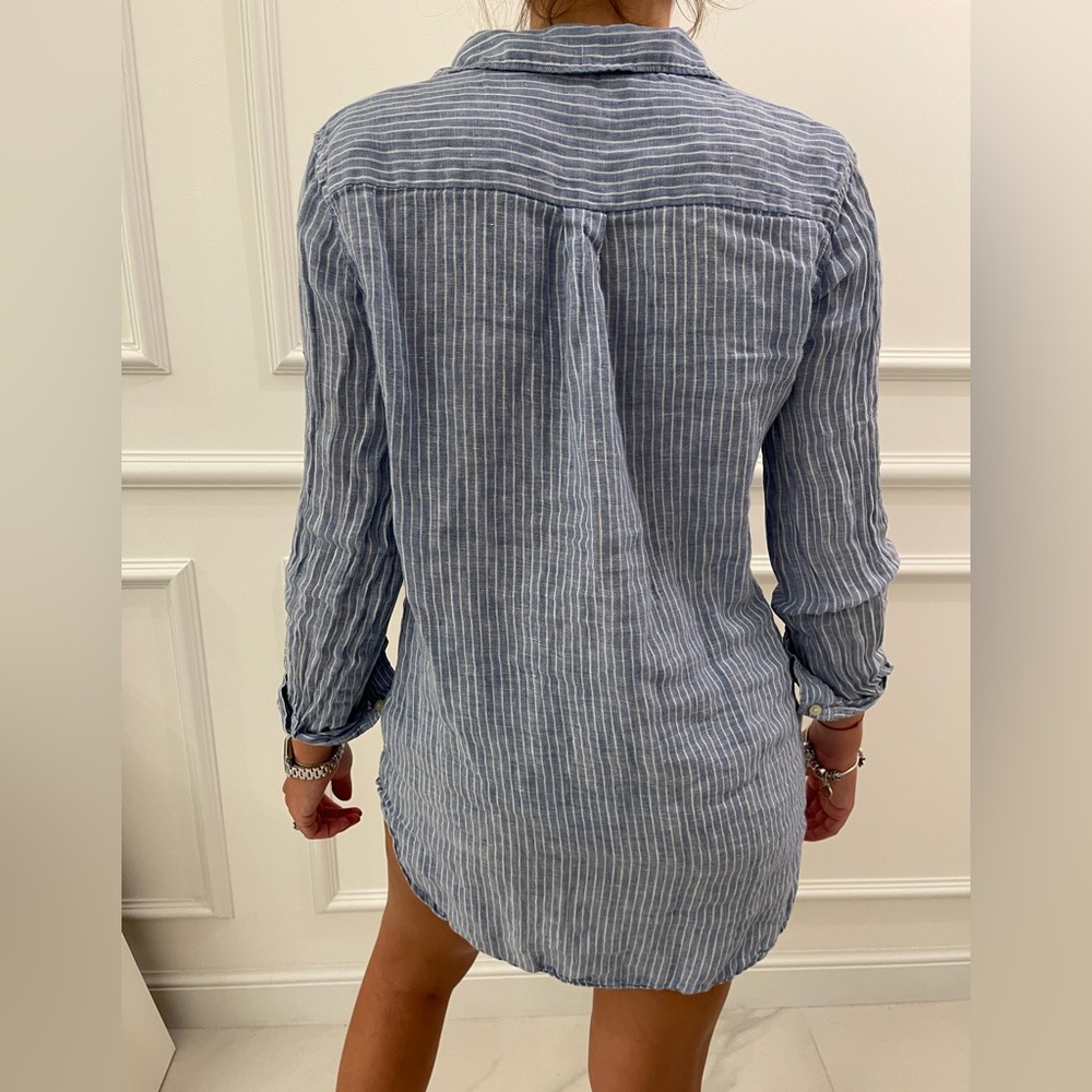 Gap Long Blue & White Collared Shirt - image 3